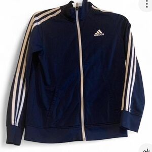 Adidas Dark Blue Jacket with White Stripes